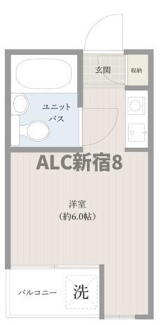 ハイシティ笹塚(ワンルーム/2階)の間取り写真
