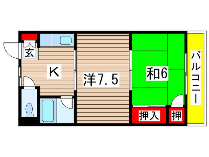 内山第三ビル(2K/4階)の間取り写真