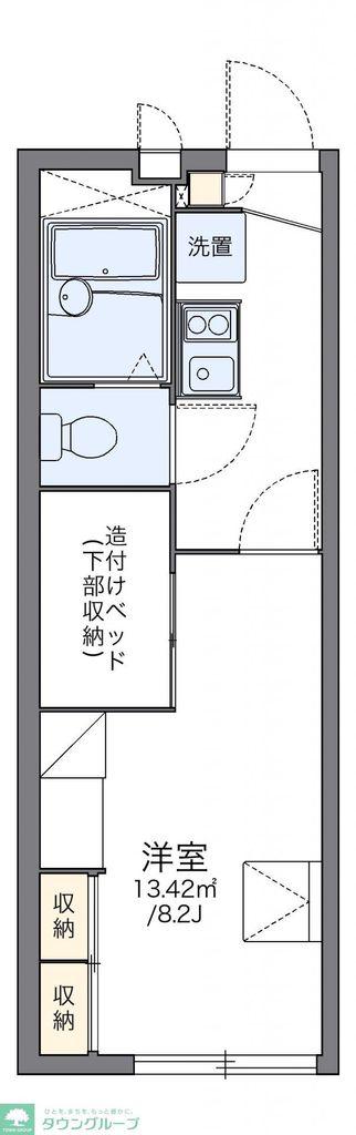 レオパレス花咲の丘II(1K/1階)の間取り写真