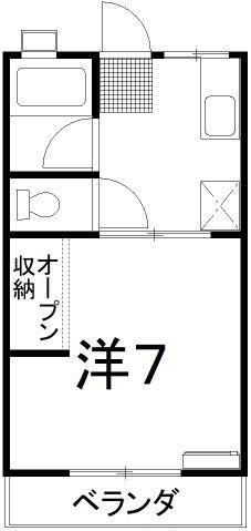 シティハイムオリオン(1K/1階)の間取り写真