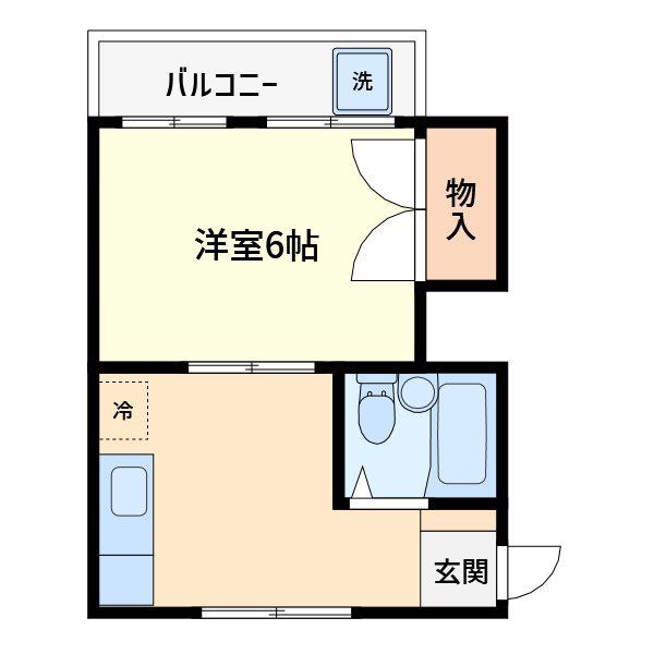 田口ハイツⅡ(1K/1階)の間取り写真