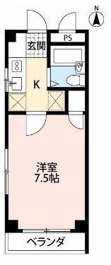 アローハイツ(1K/1階)の間取り写真