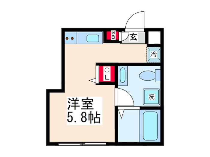 RESIDENCE DEAR(ワンルーム/2階)の間取り写真