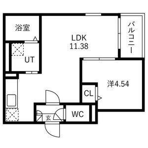 JACK SAMBANII(1LDK/1階)の間取り写真