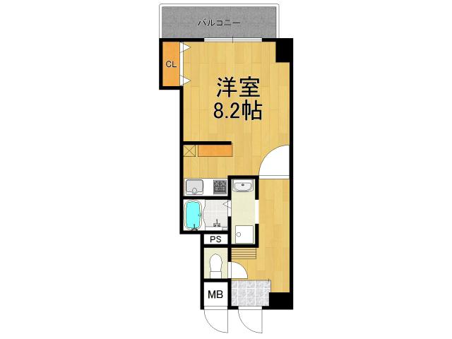 ラ・フォンテ甲東園(ワンルーム/6階)の間取り写真