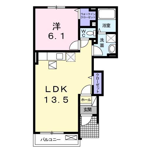 コンフォート長谷川園(1LDK/1階)の間取り写真
