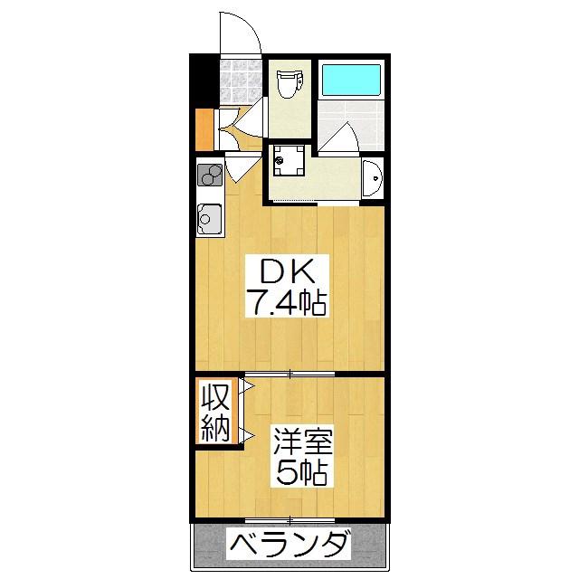 クレドール洛東(1DK/1階)の間取り写真