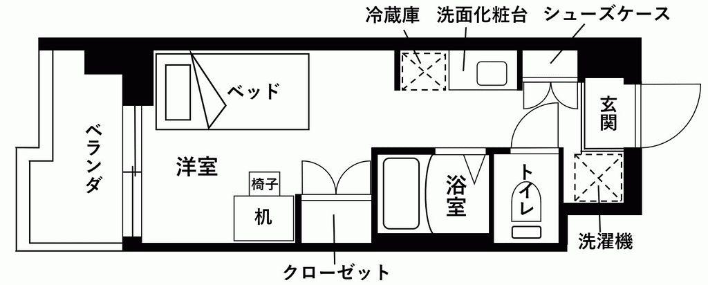 セレッソブローテ桜新町(ワンルーム/6階)の間取り写真