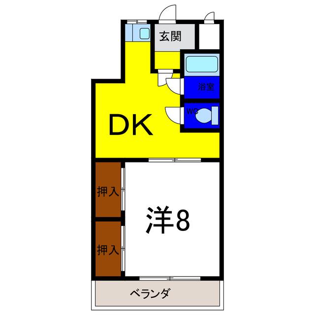 エグゼ松茂(1DK/4階)の間取り写真