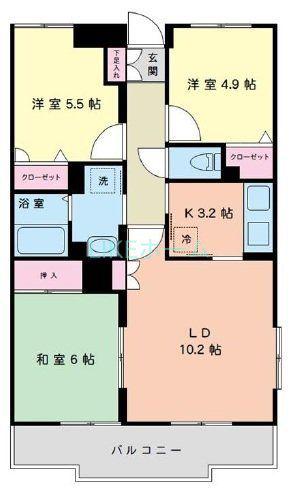 ロアジール船橋(3LDK/3階)の間取り写真