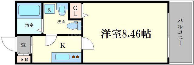 R SQUARE 東天満(1K/6階)の間取り写真
