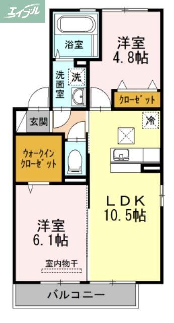  メゾン シュシュ(2LDK/1階)の間取り写真