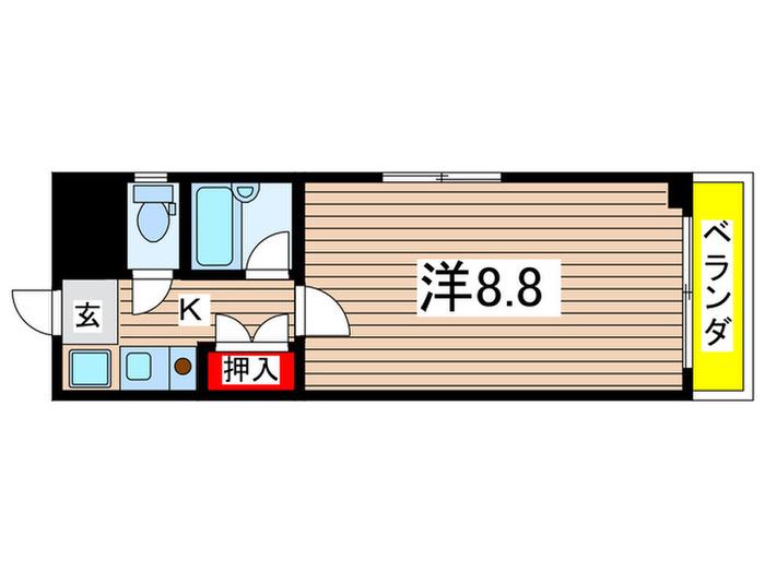 ボナール桜山(1K/2階)の間取り写真