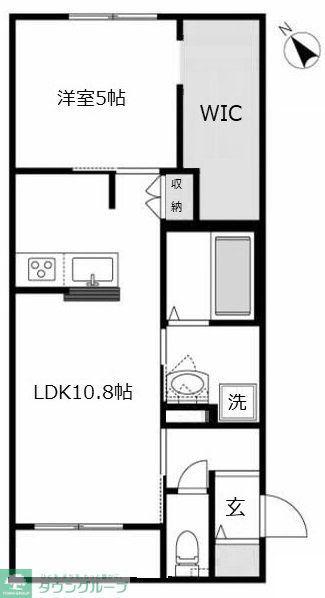 RIVERSIDE純II(1LDK/1階)の間取り写真