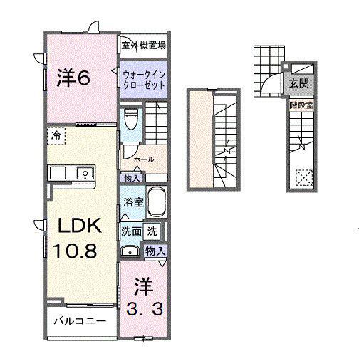 アルソーレ(2LDK/3階)の間取り写真