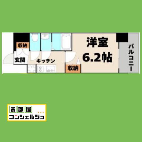 メイクス矢場町II(1K/9階)の間取り写真