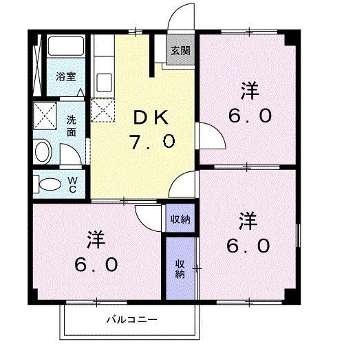 パークドライブイズミ(3DK/1階)の間取り写真