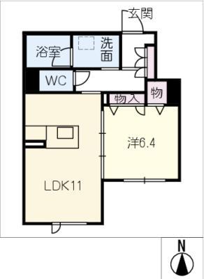 セレーノ吹上(1LDK/1階)の間取り写真
