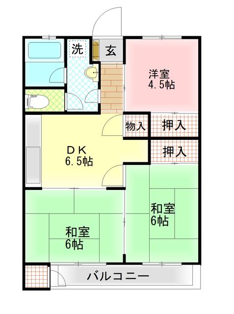 三恵マンション(3DK/3階)の間取り写真