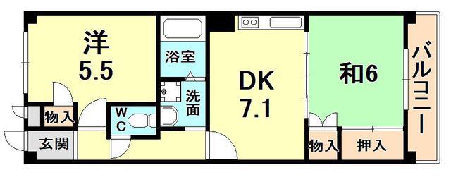 マンション光永コート(2DK/2階)の間取り写真