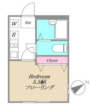 アルス・K(1K/2階)の間取り写真