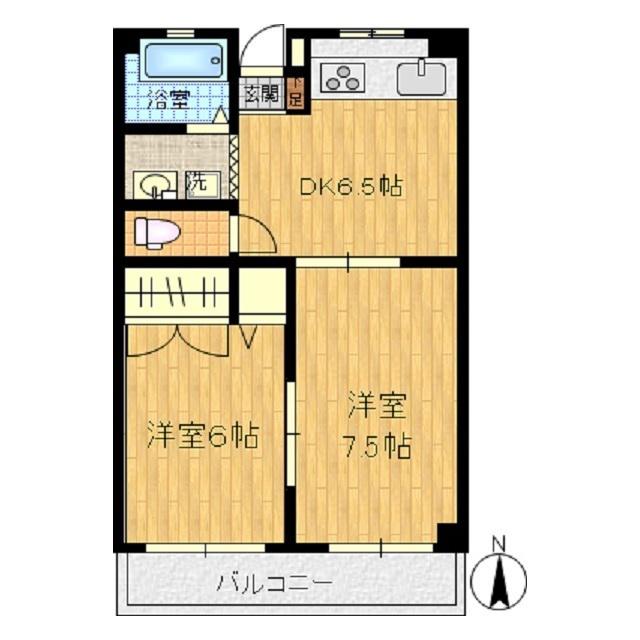 高橋ハイツ(2DK/3階)の間取り写真