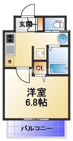 コンフォート滝川公園(1K/3階)の間取り写真