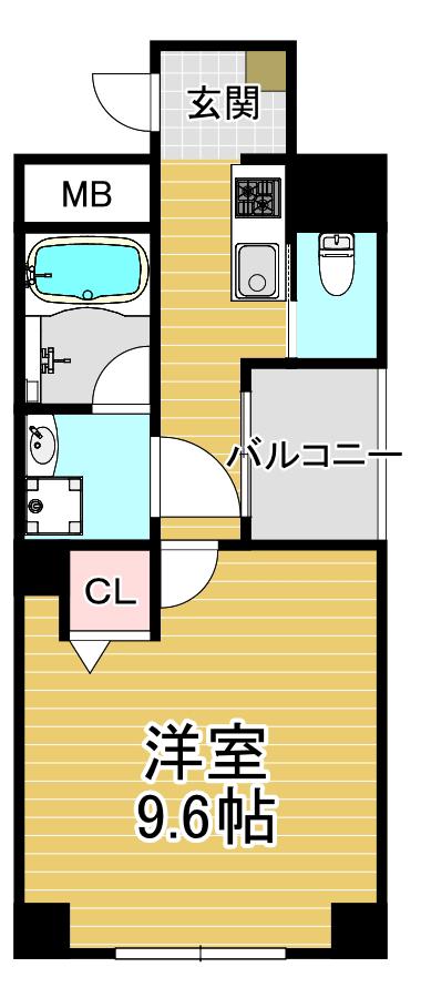 LUANA HALE FUKUSHIMA(1K/4階)の間取り写真