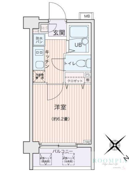 エコロジー都立大学レジデンス(1K/7階)の間取り写真