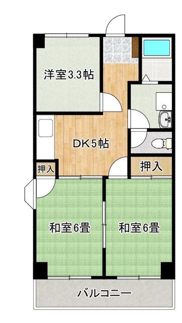ツインズプラザA(3DK/3階)の間取り写真