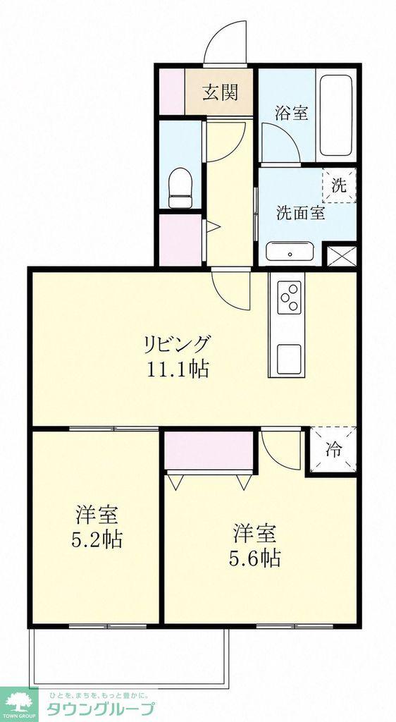 IN RESIDENCE東川口(2LDK/3階)の間取り写真