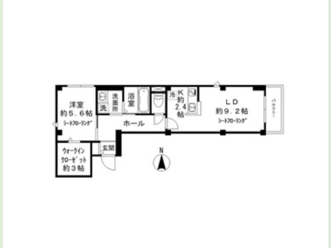 PERSIMMON(1LDK/2階)の間取り写真