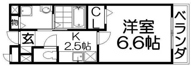 カーサポポラーレ(1K/2階)の間取り写真
