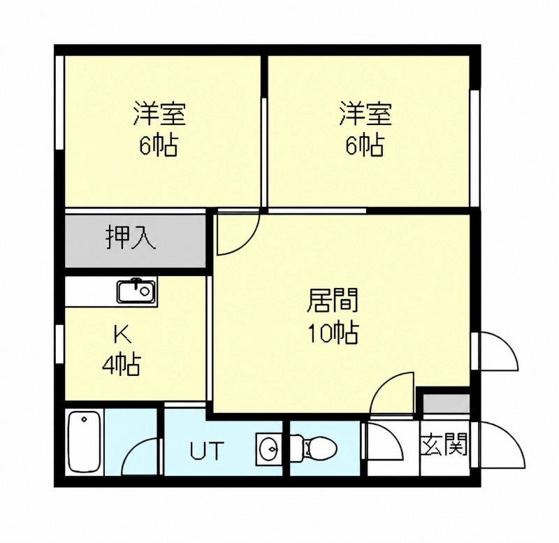 オルコットハイツ(2LDK/2階)の間取り写真