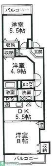 第2ユタカハイツ(3DK/3階)の間取り写真