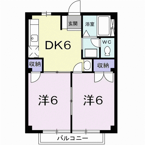 フレンドリーハイツ(2DK/2階)の間取り写真