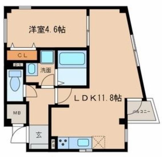 HISTORY則武(1LDK/3階)の間取り写真