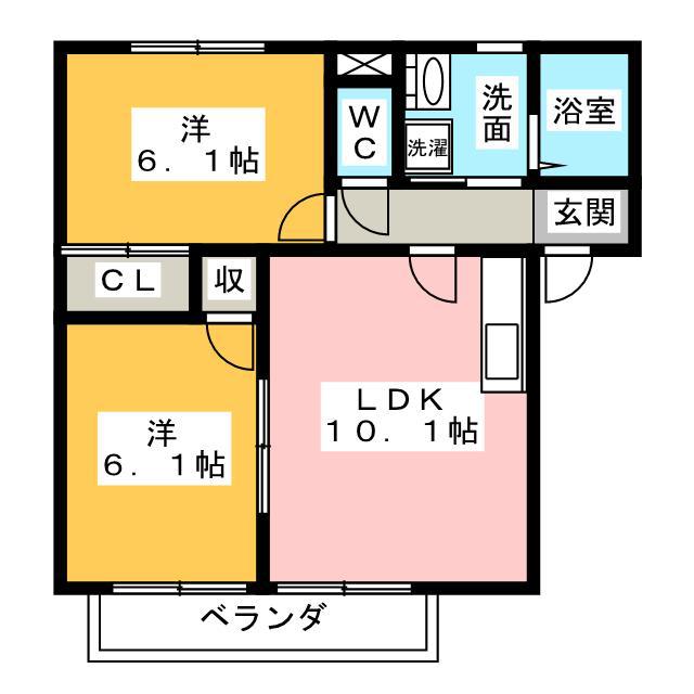 サークルレイク(2LDK/1階)の間取り写真