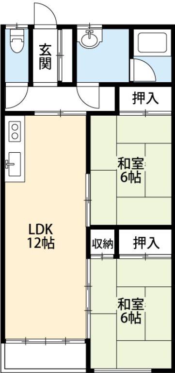 いずみハイツ(2LDK/2階)の間取り写真