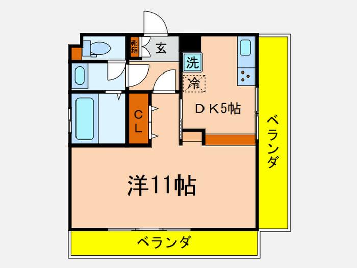 伊藤ビル(1DK/5階)の間取り写真
