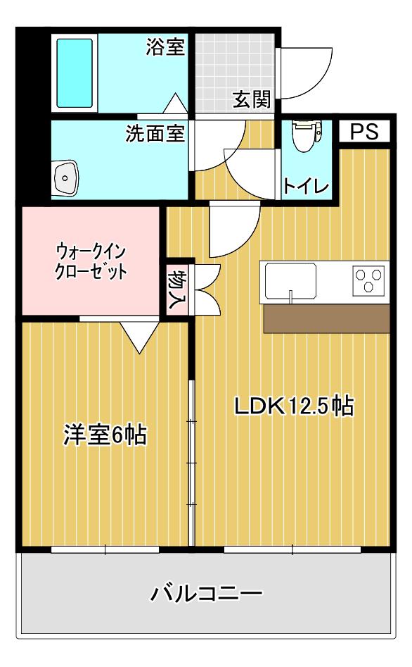 ユクホウビルY11(1LDK/4階)の間取り写真