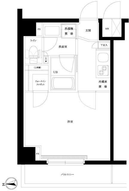 ルーブル上高井戸弐番館(1K/5階)の間取り写真