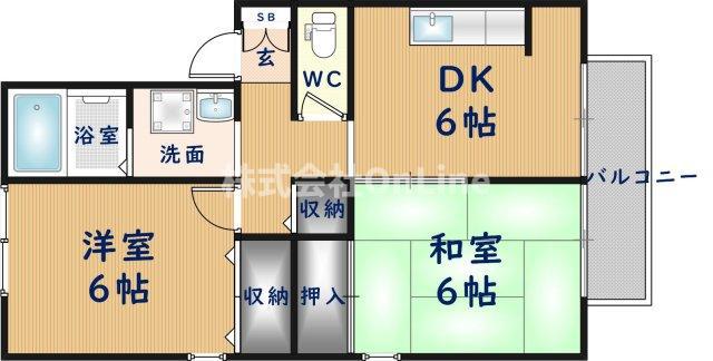 コンフォートKS(2DK/2階)の間取り写真