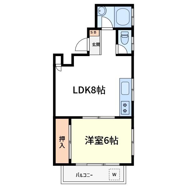 斉藤ビル(1LDK/4階)の間取り写真