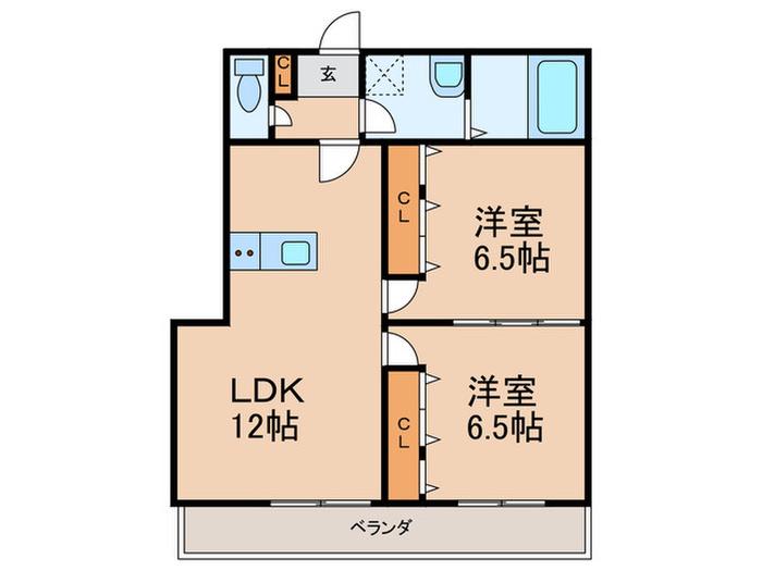 サンシャインコーポ(2LDK/3階)の間取り写真