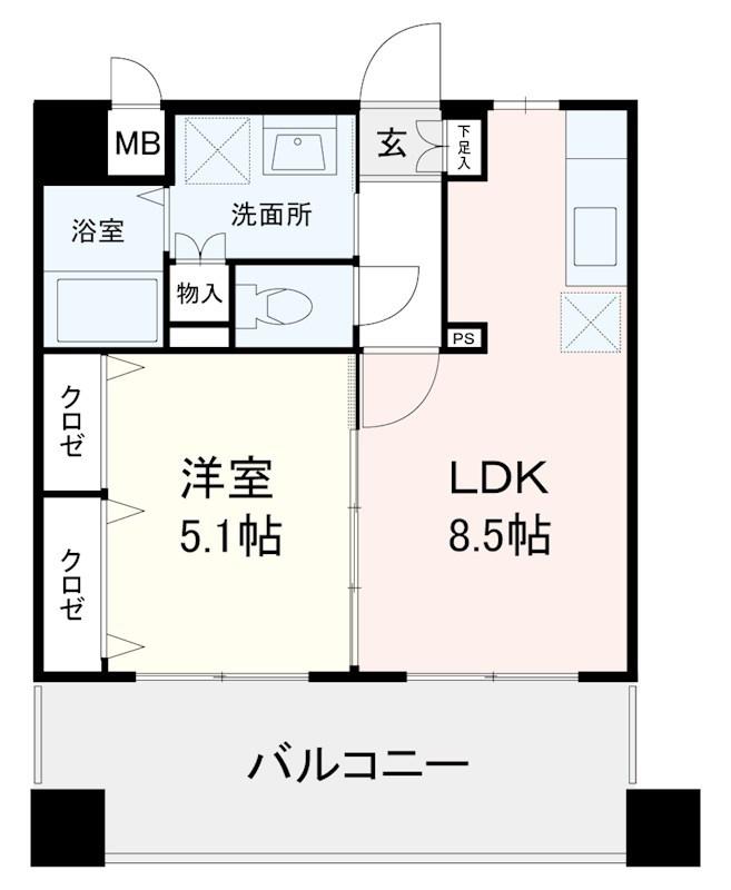 グラディート(1LDK/3階)の間取り写真