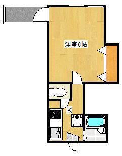 マンション黒米(1K/3階)の間取り写真