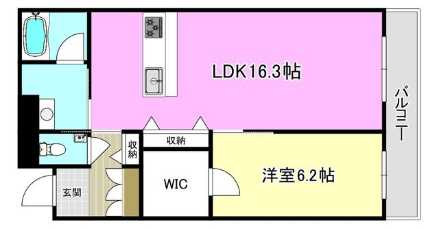 シャーメゾングランレーヴ(1LDK/3階)の間取り写真