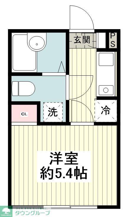 アリア藤沢(1K/1階)の間取り写真