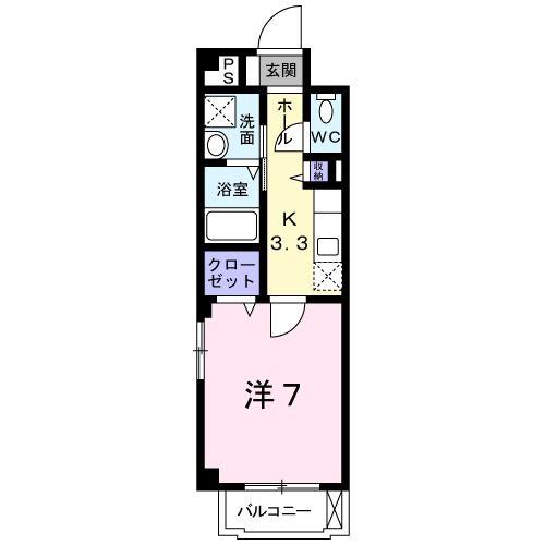コンフィール(1K/2階)の間取り写真